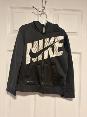 Nike Kids Black and White Full-Zip Hoodie Jacket